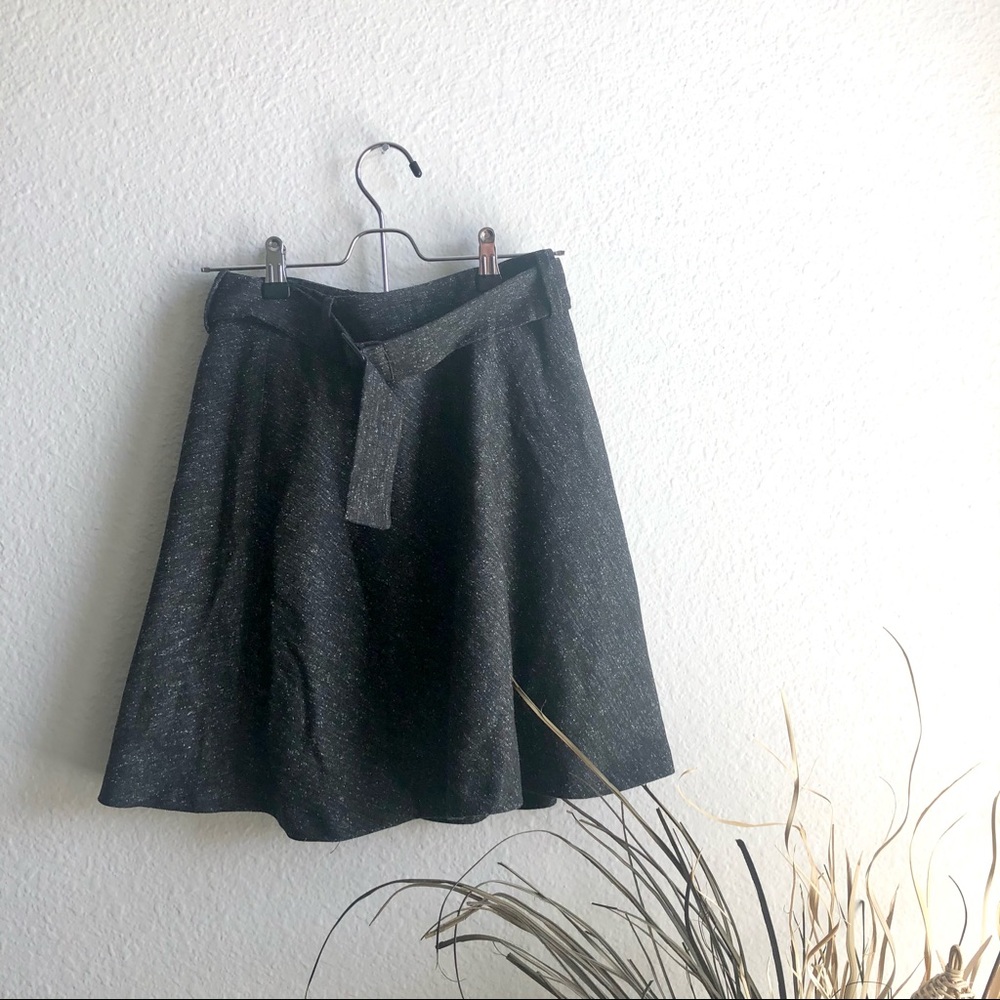 LOFT fit and flare heathered gray xsmall skirt
